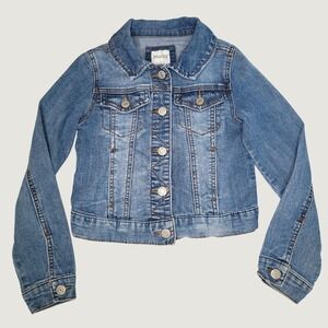 Mudd Girls Blue Denim Trucker Jacket Medium Wash Stretch Jean Jacket Size 8